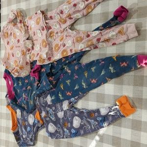 2T Wonder Nation sleepwear space, moth, and waffles with bacon designs set of 3